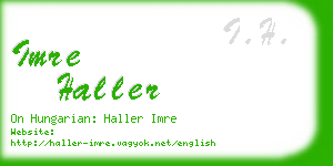 imre haller business card